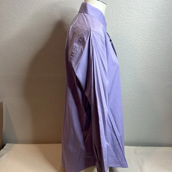 🛍️ 4 for $25 Express 1MX Fitted Lavender Dress Shirt - Men’s Medium - Picture 3 of 5
